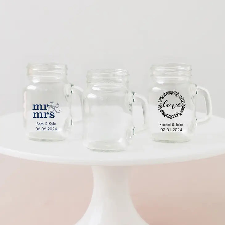 4 Oz Mini Mason Jar Shot Glass Favor Blank Designs Available