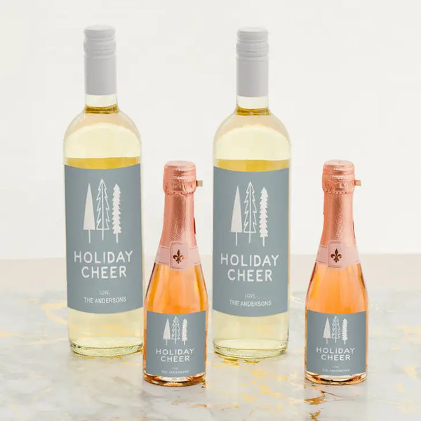 Personalized Wine Bottle Labels - Holiday Cheer