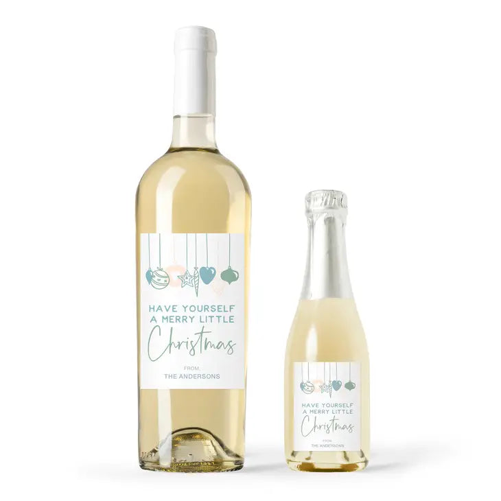 Personalized Wine Bottle Labels - Merry Little Christmas