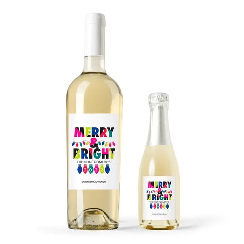 Personalized Wine Bottle Labels - Merry & Bright