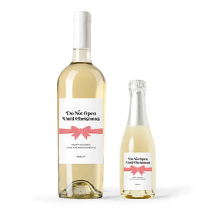 Personalized Wine Bottle Labels - Do Not Open Until Christmas