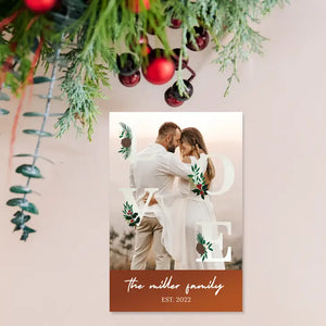 Portrait Custom Photo Printed Christmas Card - Love