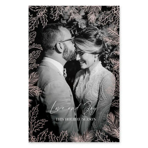 Portrait Custom Photo Printed Christmas Card - Forest Frame