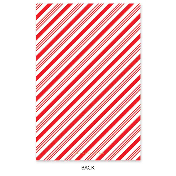 Portrait Custom Photo Printed Christmas Card - Candy Cane Striped