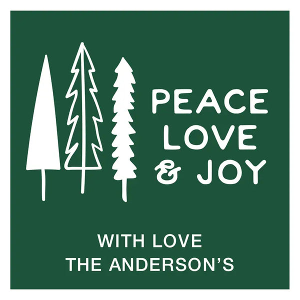 Personalized Christmas Gift Sticker Labels - Peace, Love & Joy