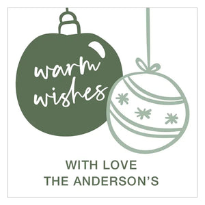 Personalized Christmas Gift Sticker Labels - Warm Wishes