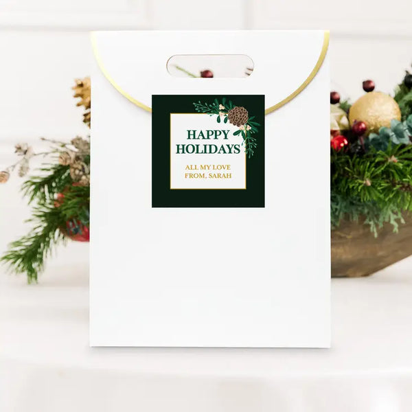 Personalized Christmas Gift Sticker Labels - Happy Holidays