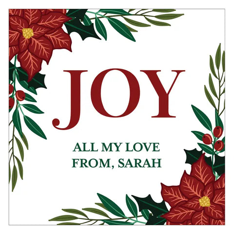 Personalized Christmas Gift Sticker Labels - Joy