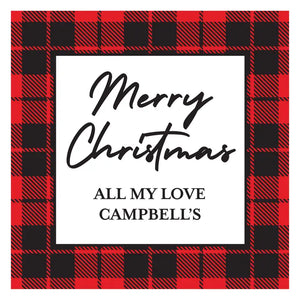 Personalized Christmas Gift Sticker Labels - Buffalo Plaid