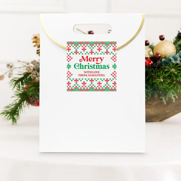 Personalized Christmas Gift Sticker Labels - Merry Christmas