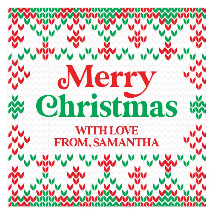 Personalized Christmas Gift Sticker Labels - Merry Christmas