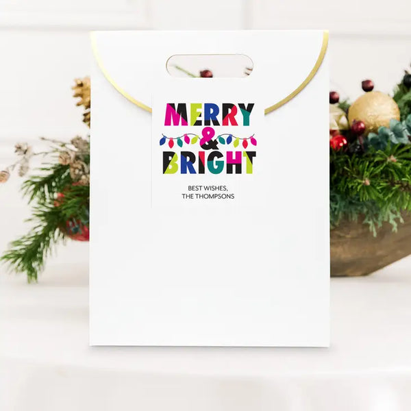 Personalized Christmas Gift Sticker Labels - Merry & Bright