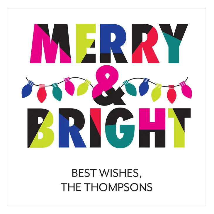 Personalized Christmas Gift Sticker Labels - Merry & Bright