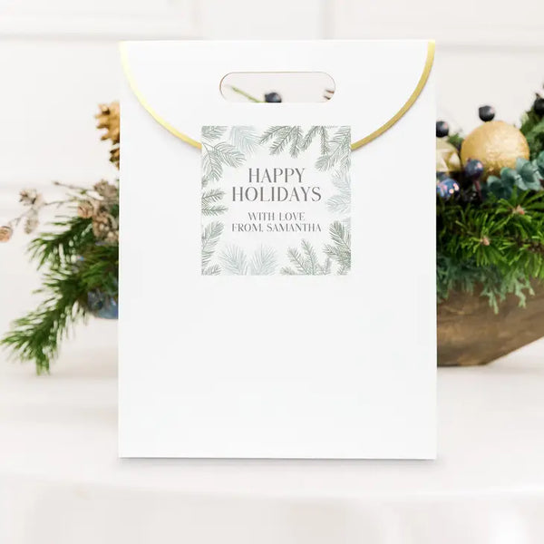 Personalized Christmas Gift Sticker Labels - Pine Boughs