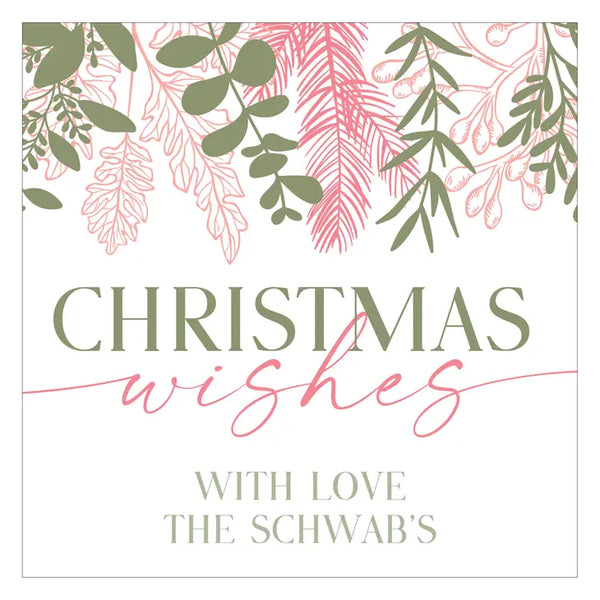 Personalized Christmas Gift Sticker Labels - Christmas Wishes