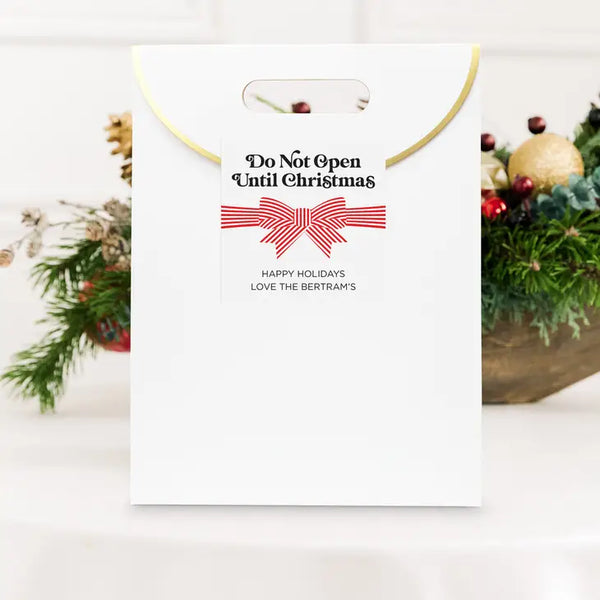 Personalized Christmas Gift Sticker Labels - Do Not Open Until Christmas