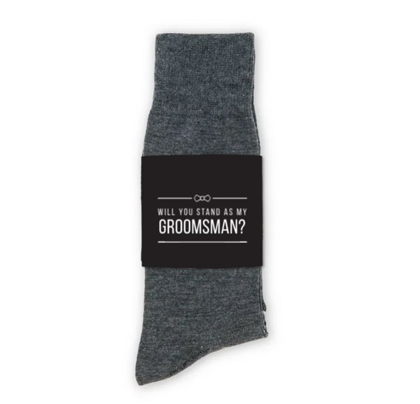 Personalized Men's Socks Wedding Gift - Will You Stand