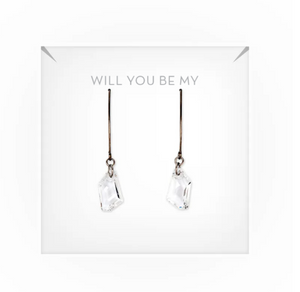 Personalized Swarovski Crystal Wedding Drop Earrings - Be My Bridesmaid?