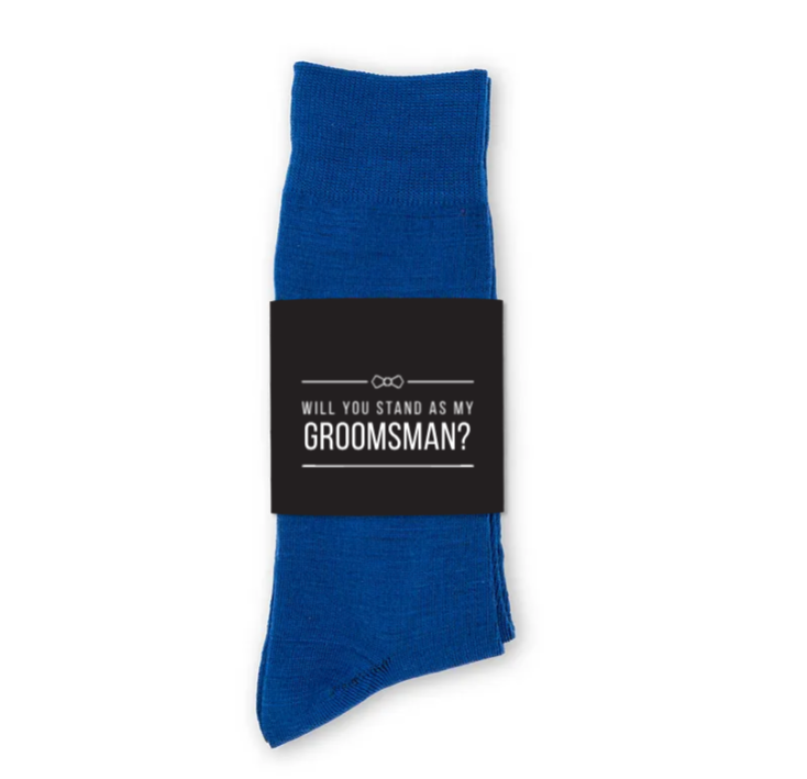 Personalized Men's Socks Wedding Gift - Will You Stand