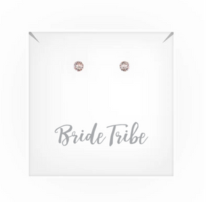 Swarovski Crystal Round Stud Earrings - Bride Tribe