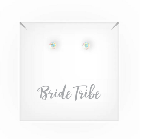 Swarovski Crystal Round Stud Earrings - Bride Tribe