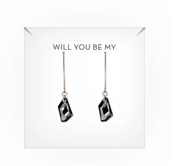 Personalized Swarovski Crystal Wedding Drop Earrings - Be My Bridesmaid?