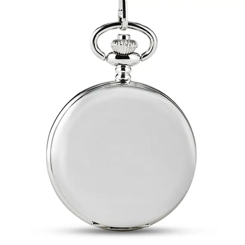 Silver Mechanical Pocket Watch & Fob - Blank