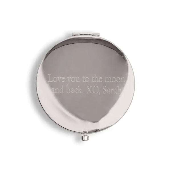 Personalized Engraved Bridal Party Pocket Compact Mirror - Love Wreath