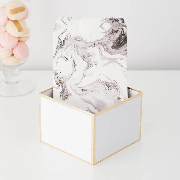 Personalized Paper Wedding Favor Gift Bag - Marble (25)