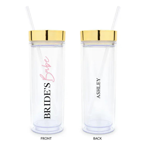 Personalized 17 Oz. Insulated Plastic Drink Tumbler - Bride's Babe