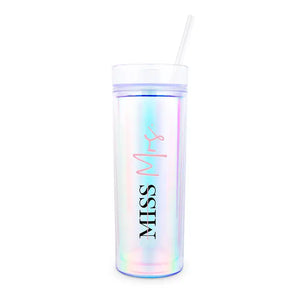 Personalized 17 Oz. Insulated Plastic Drink Tumbler - Miss to Mrs