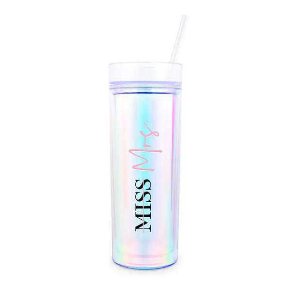 Personalized 17 Oz. Insulated Plastic Drink Tumbler - Miss to Mrs