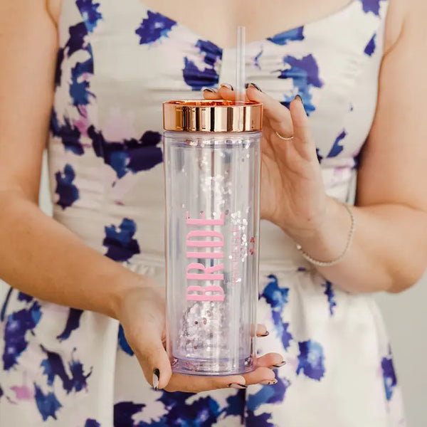 Personalized 17 Oz. Insulated Plastic Drink Tumbler - Modern Bride