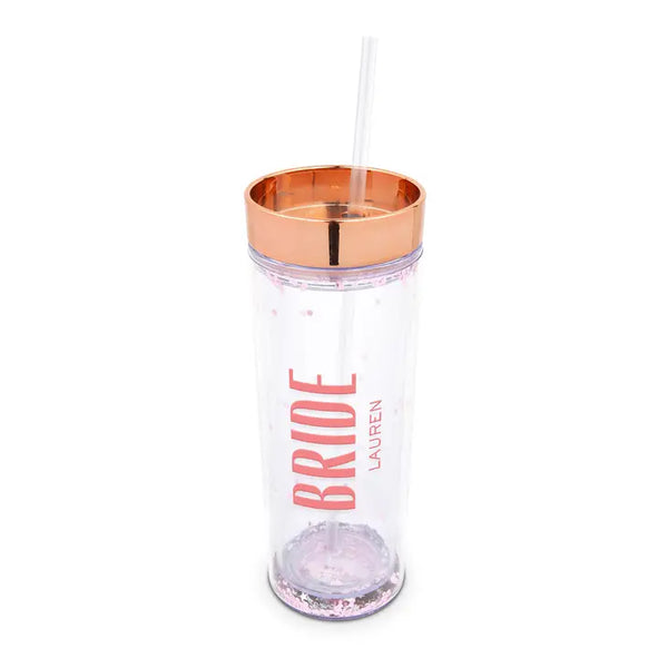 Personalized 17 Oz. Insulated Plastic Drink Tumbler - Modern Bride