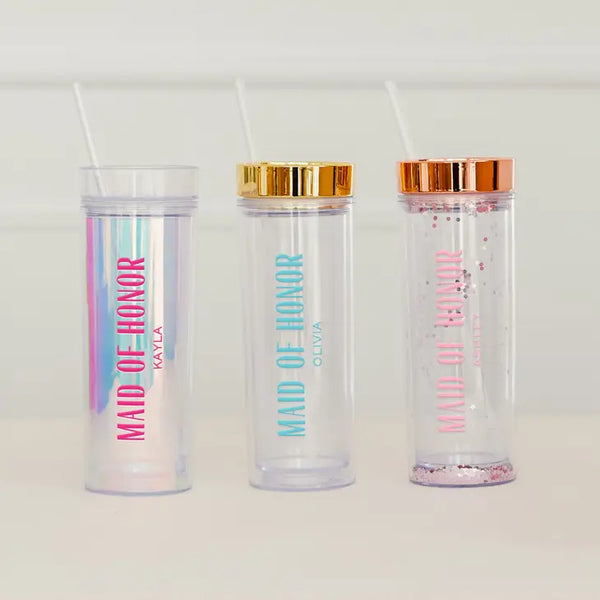 Personalized 17 Oz. Insulated Plastic Drink Tumbler - Modern Maid of Honor