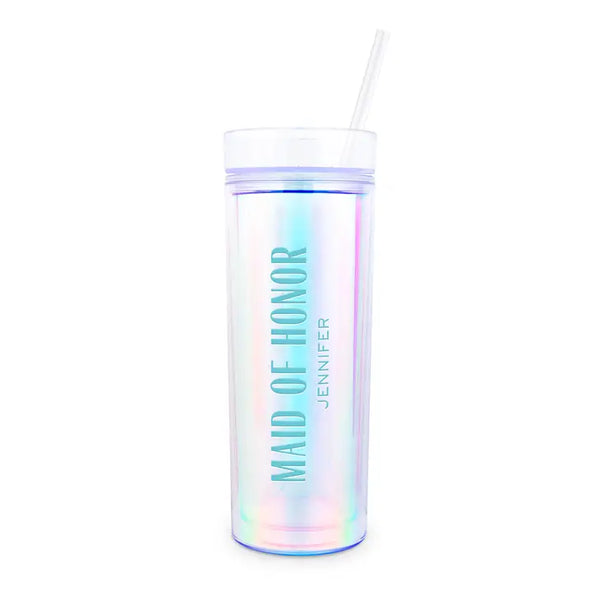 Personalized 17 Oz. Insulated Plastic Drink Tumbler - Modern Maid of Honor