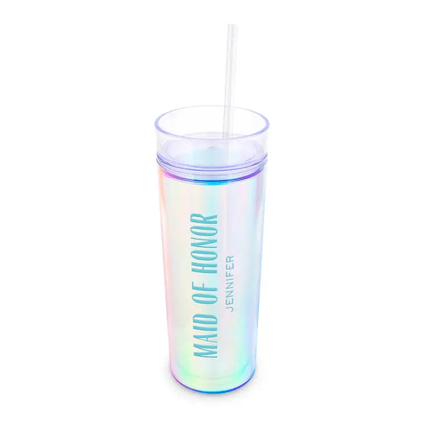 Personalized 17 Oz. Insulated Plastic Drink Tumbler - Modern Maid of Honor