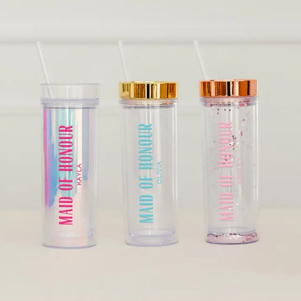 Personalized 17 Oz. Insulated Plastic Drink Tumbler - Modern Maid of Honour