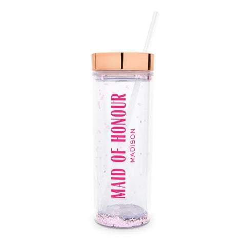 Personalized 17 Oz. Insulated Plastic Drink Tumbler - Modern Maid of Honour