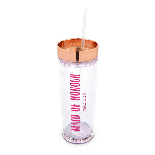 Personalized 17 Oz. Insulated Plastic Drink Tumbler - Modern Maid of Honour