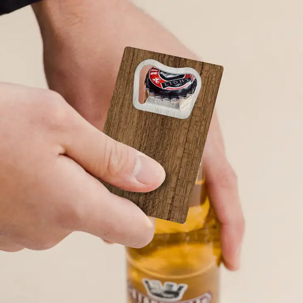 Wood Veneer Credit Card Bottle Opener Wedding Favor - Blank | + Designs Available