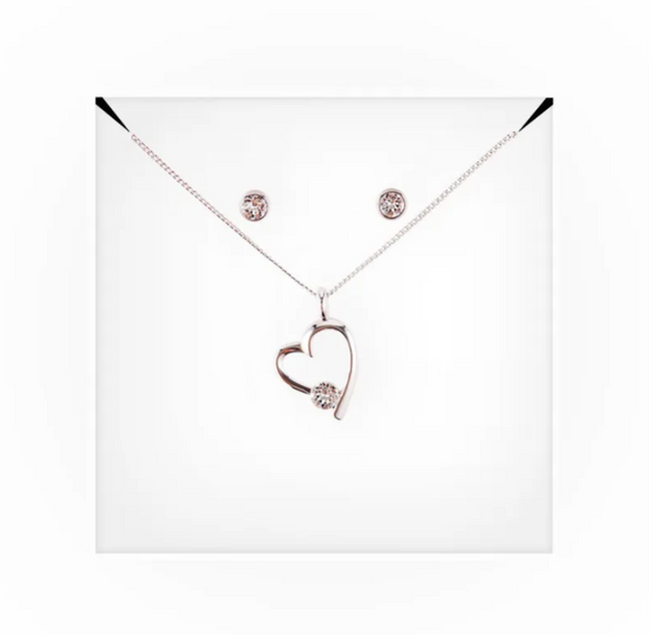 Personalized Bridal Party Heart & Crystal Jewelry Gift Set - Couldn't Do It Without You