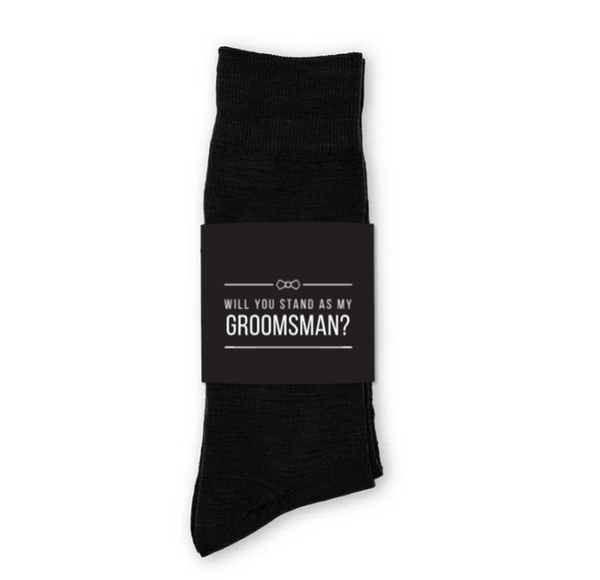 Personalized Men's Socks Wedding Gift - Will You Stand