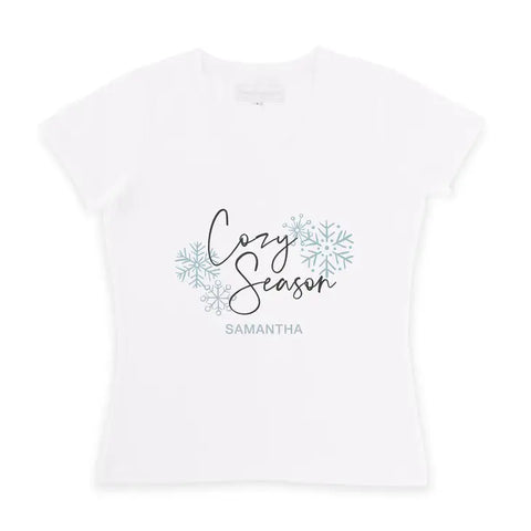 Personalized Women’s Christmas T-shirt - Cozy Season