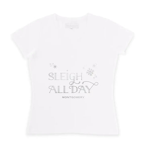 Personalized Women’s Christmas T-shirt - Sleigh All Day