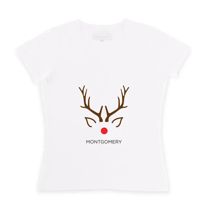 Personalized Women’s Christmas T-shirt - Reindeer