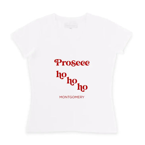 Personalized Women’s Christmas T-shirt - Prosecc Ho Ho Ho