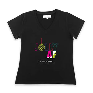 Personalized Women’s Christmas T-shirt - Jolly AF