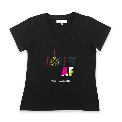 Personalized Women’s Christmas T-shirt - Jolly AF