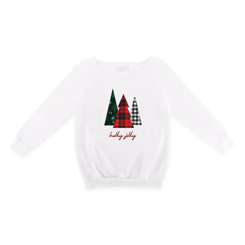 Women’s Personalized Christmas Crewneck Sweatshirt - Patterned Pines